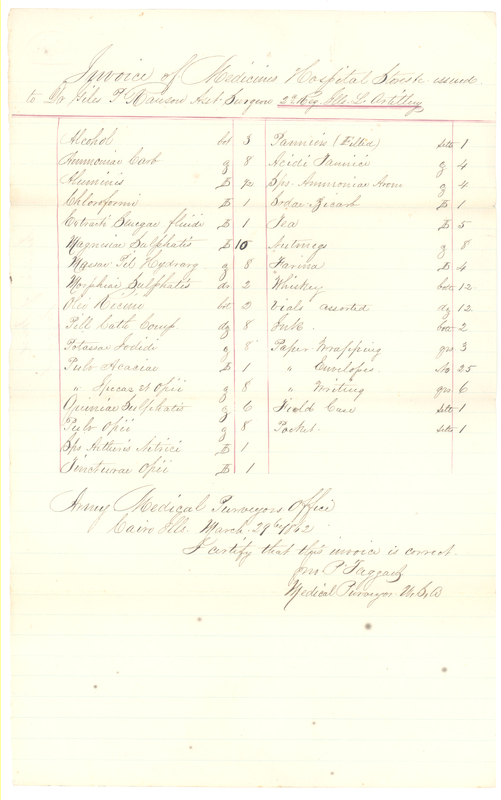 Invoice of medicines