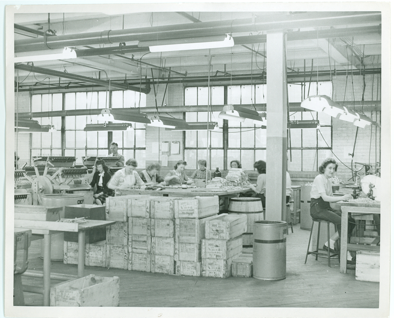 women helping with war production