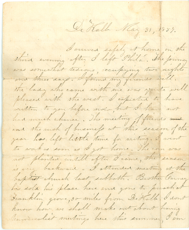 Josiah Glidden to Mary McConnell 1