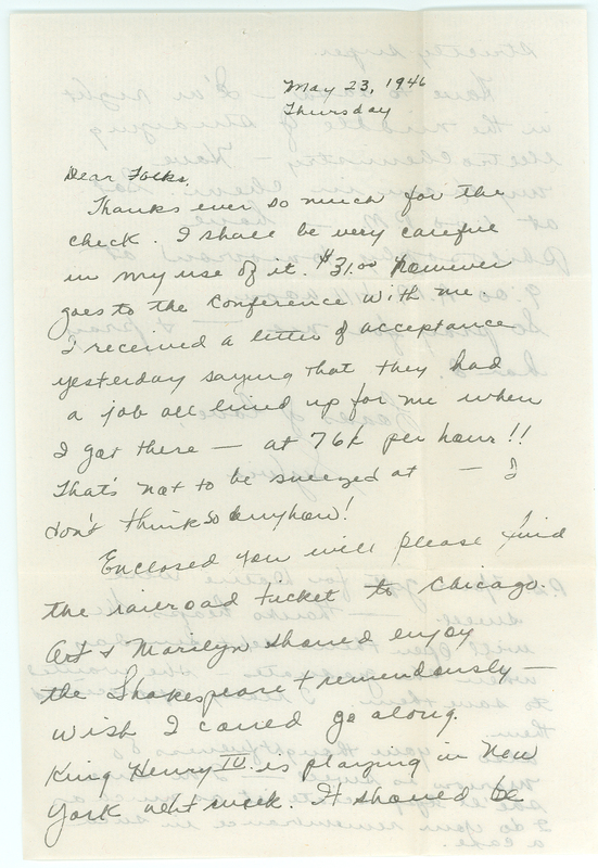 Sylvia Nielsen letter page 1