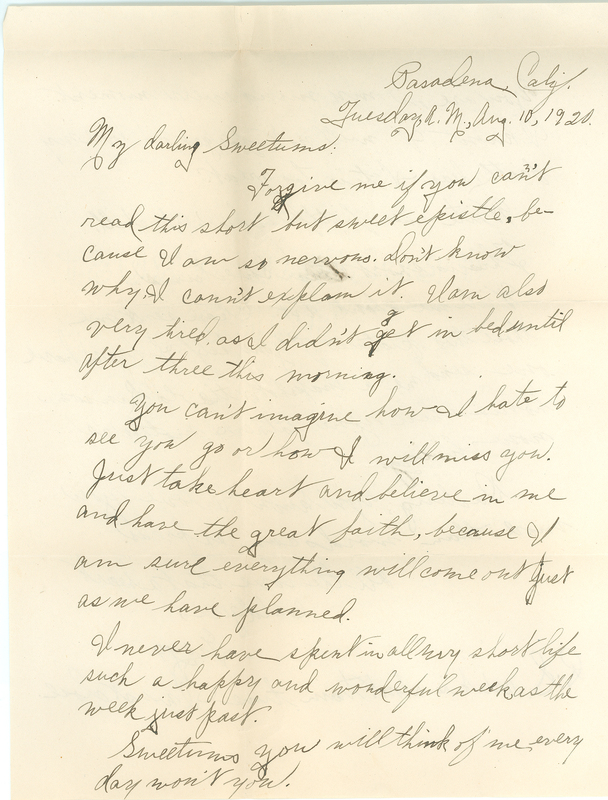Gregg Marshall to Florence (Ransom) Nielsen, August 10, 1920 10