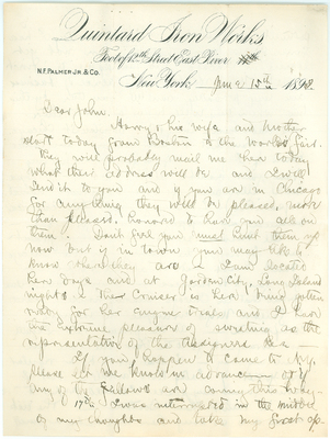 Atherton Loring letter to John Glidden 1